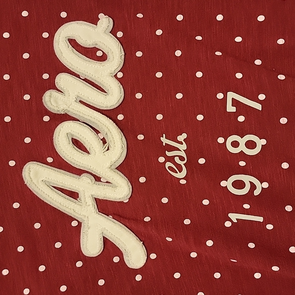 Aeropostale T-shirt Burgundy Aero 1987 - Women's Small - Picture 4 of 5